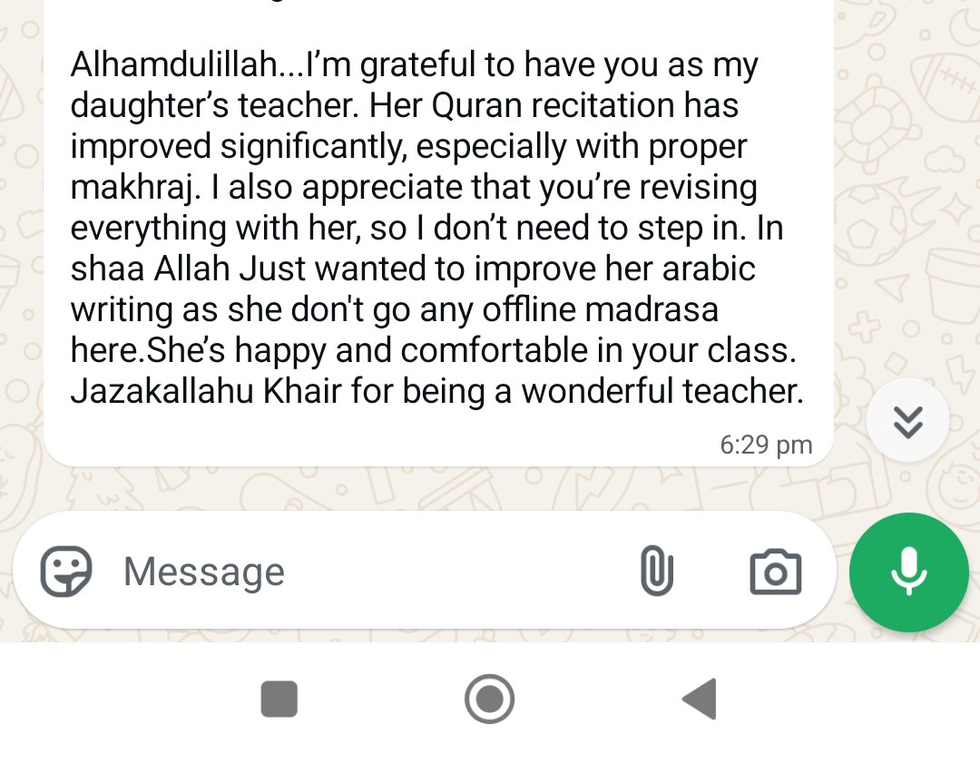 Testimonial from Zuha